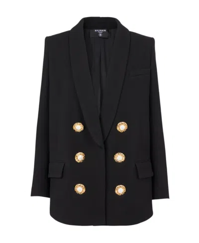 BALMAIN BALMAIN BUTTON EMBELLISHED CREPE JACKET