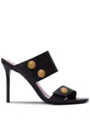 Balmain Smooth Leather Eva Mules In In Black
