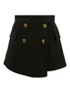 Balmain Button-fastening Pocket Shorts In Blue