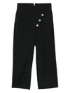 Balmain Button-fastening Wrap Trousers In Black