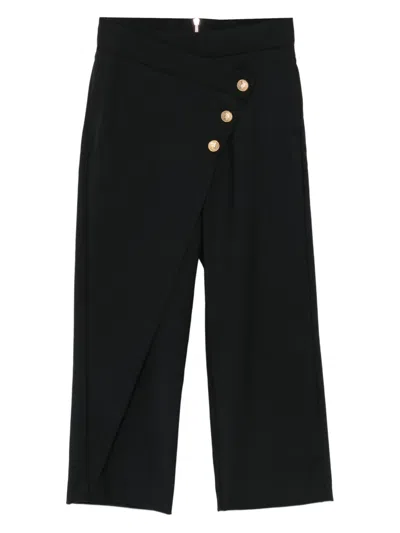 BALMAIN BUTTON-FASTENING WRAP TROUSERS