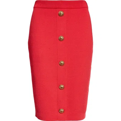 BALMAIN BALMAIN BUTTON FRONT KNIT SKIRT