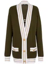 Balmain Button-front Knitted Cardigan In Brown