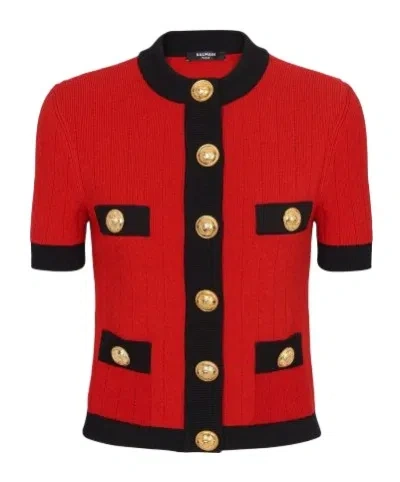 BALMAIN BUTTON KNITTED CARDIGAN