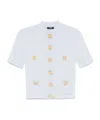 Balmain Short Sleeve Buttoned Pocket Knit Cardigan In White