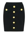 Balmain Women High Waist Buttoned Mini Skirt In Black