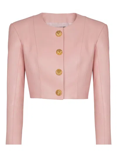 BALMAIN BUTTON LAMBSKIN JACKET