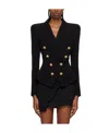 Balmain Button Opening And Closing Suit Jacket In Black