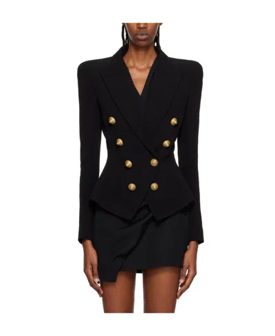 Balmain Button Opening And Closing Suit Jacket In Black