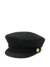 Balmain Button Peak Hat In Black
