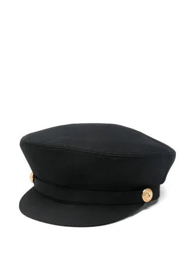 Balmain Kids' Button Peak Hat In Black