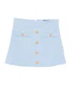 Balmain Button Pocket Mini Skirt In Blue
