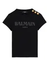 Balmain Button Print T-shirt In Black
