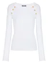Balmain Knit Top With Buttons In White