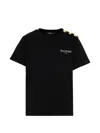Balmain Button Short-sleeve T-shirt In Black