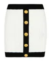Balmain Mini Skirt In White Viscose Blend