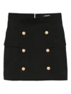 Balmain Button Skirt In Black
