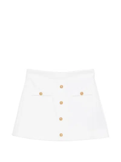 Balmain Kids' Button Skirt In White