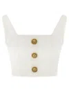 Balmain Button Top In White