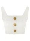 Balmain Button Top In White
