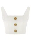 Balmain Button Top In White