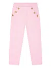 BALMAIN BUTTON-TRIM COTTON TROUSERS