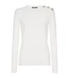 Balmain Maxi Shoulder Top Sweaters And Cardigans White
