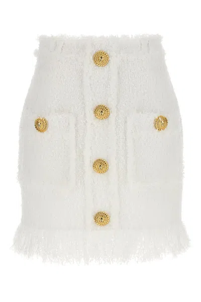 BALMAIN BALMAIN BUTTON TWEED SKIRT