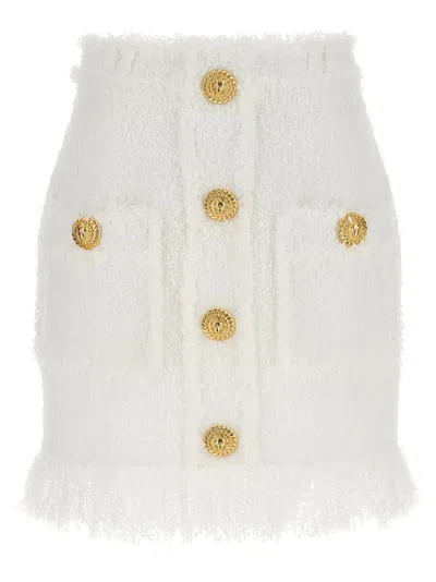 BALMAIN BALMAIN BUTTON TWEED SKIRT