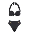 Balmain Embossed-buttons Bikini In Black