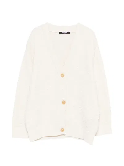 Balmain Kids' Button-up Cardigan In Neutral