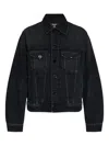 Balmain Long Sleeve Silk Nylon Jacket Front Pockets In Black
