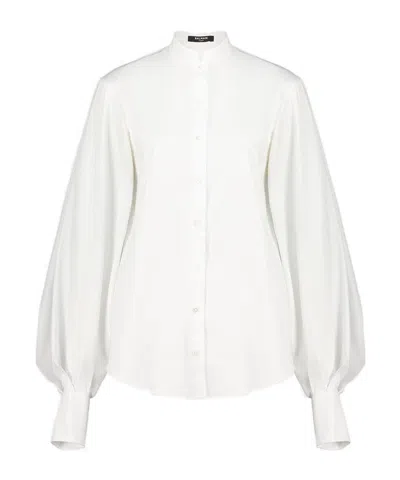 Balmain Long-sleeved Shirt In White