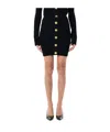 Balmain Knit Cardigan With Structured Shoulders In Black