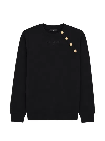 Balmain Kids' Button-detail Sweatshirt In Black