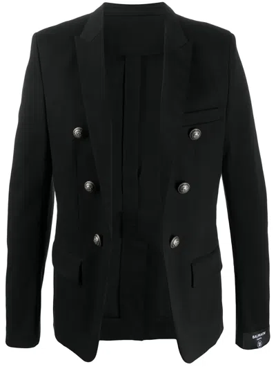 Balmain Buttoned Blazer In Black