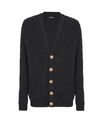 Balmain Buttoned Cardigan In Black