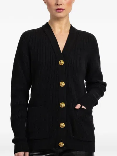 Balmain Buttoned Cardigan In Black