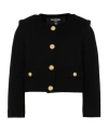 Balmain Buttoned Cotton Jacket In Black