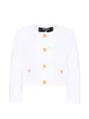 Balmain Buttoned Cotton Jacket In White