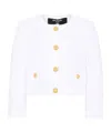 Balmain Buttoned Cotton Jacket In White