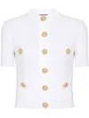 Balmain Short Sleeve Buttoned Pocket Knit Cardigan