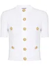 Balmain Short Sleeve Buttoned Pocket Knit Cardigan