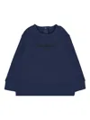 Balmain Buttoned Crewneck Sweatshirt In Blue