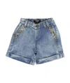 Balmain Buttoned Denim Shorts In Blue