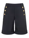 Balmain Buttoned-detail Cuffed Shorts In Black