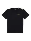 Balmain Buttoned-detail T-shirt In Black
