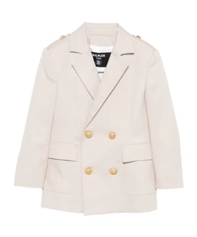 Balmain Buttoned Double-breasted Blazer In Neutral