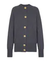 Balmain Buttoned Eco-cashmere Cardigan In Gray