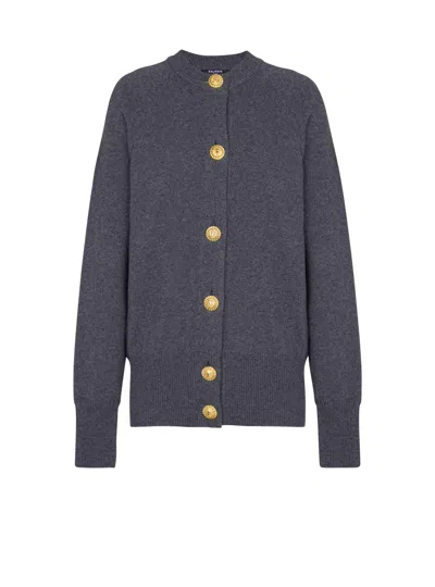 BALMAIN BUTTONED ECO-CASHMERE CARDIGAN